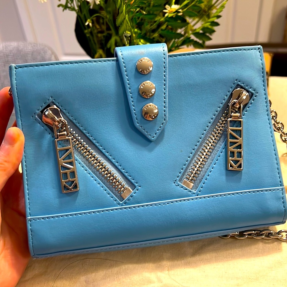 Kenzo khaki Kalifornia chain wallet; used; all hardware in good condition